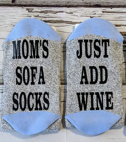 Mom's Sofa Socks, Just Add Wine